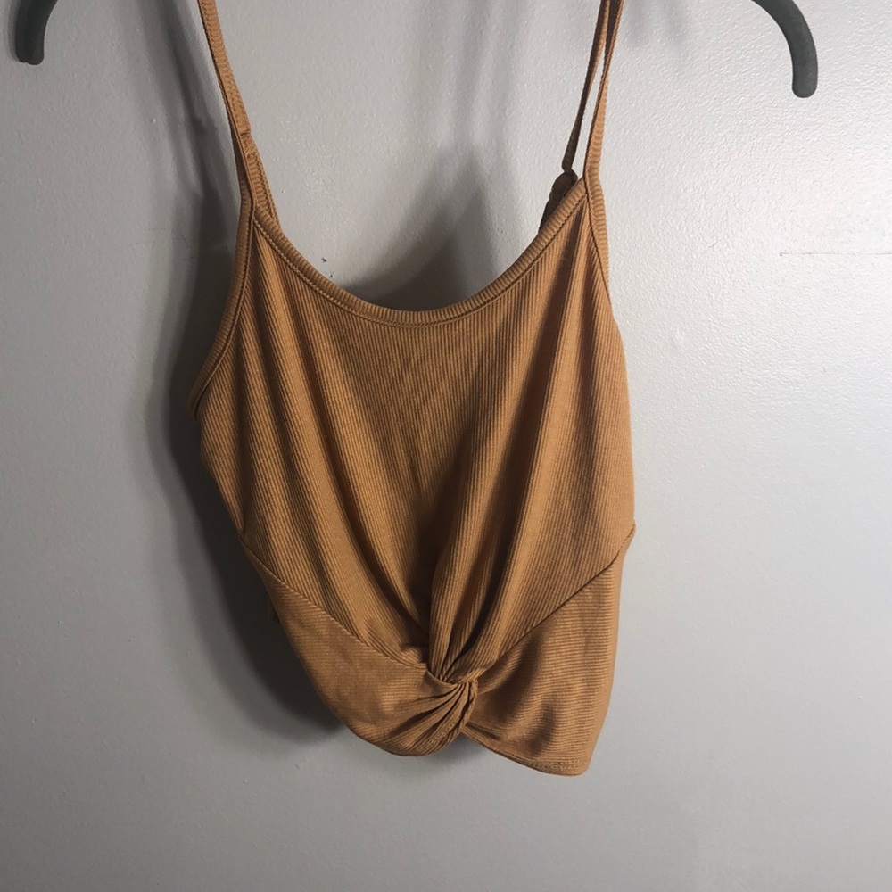Mustard Yellow Cropped Tied Top